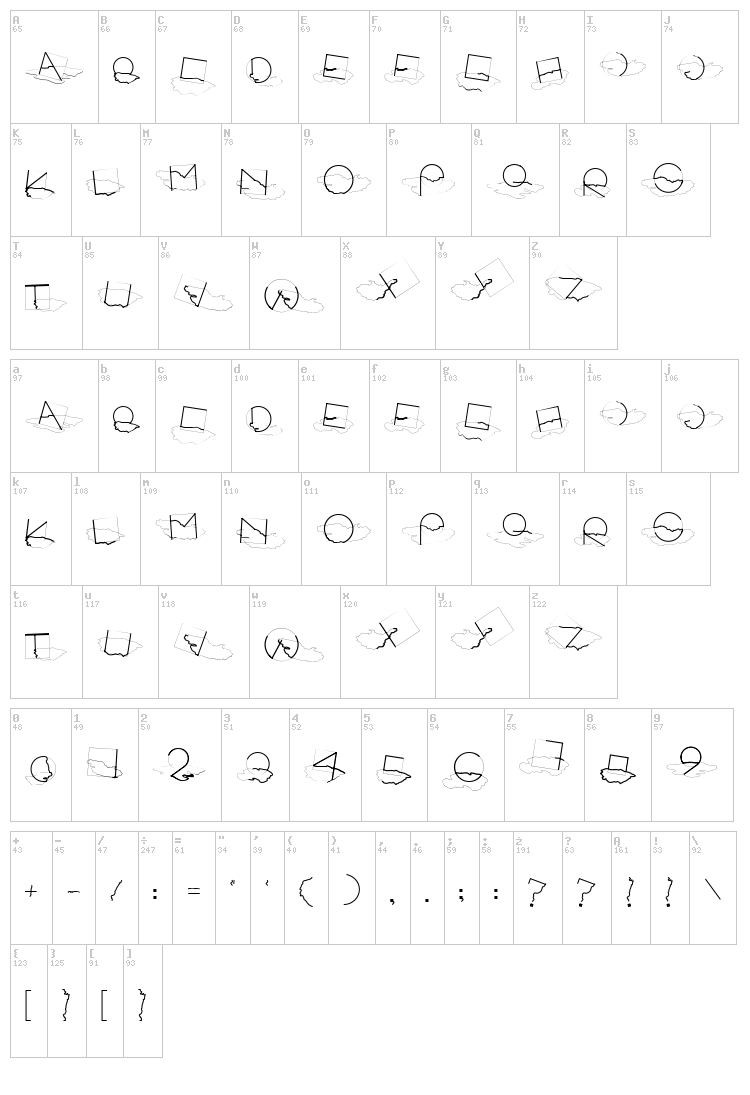 Soul Puddle font map